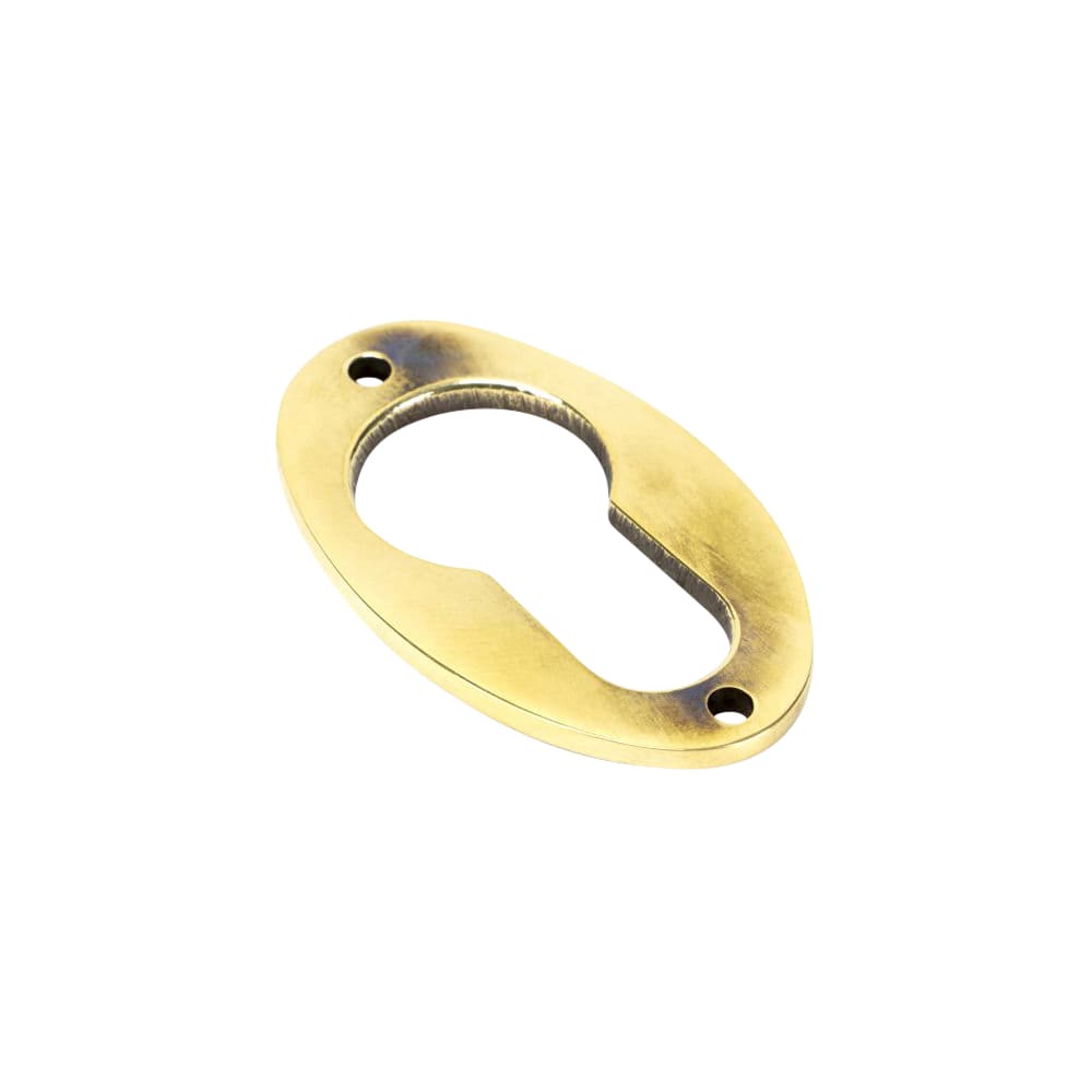 From The Anvil Oval Escutcheon - 51 x 31mm - Euro - Aged Brass