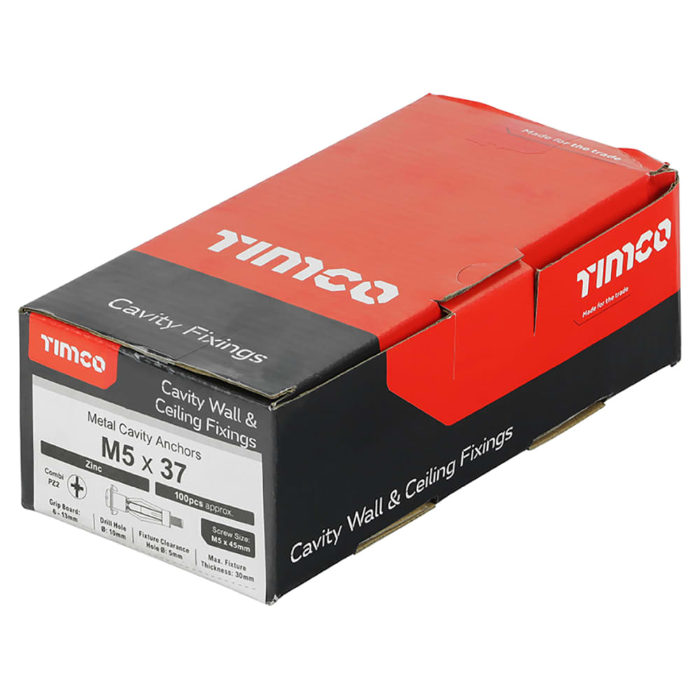 TIMCO Hollow Wall Anchor M5 x 37mm Pack of 100 IronmongeryDirect