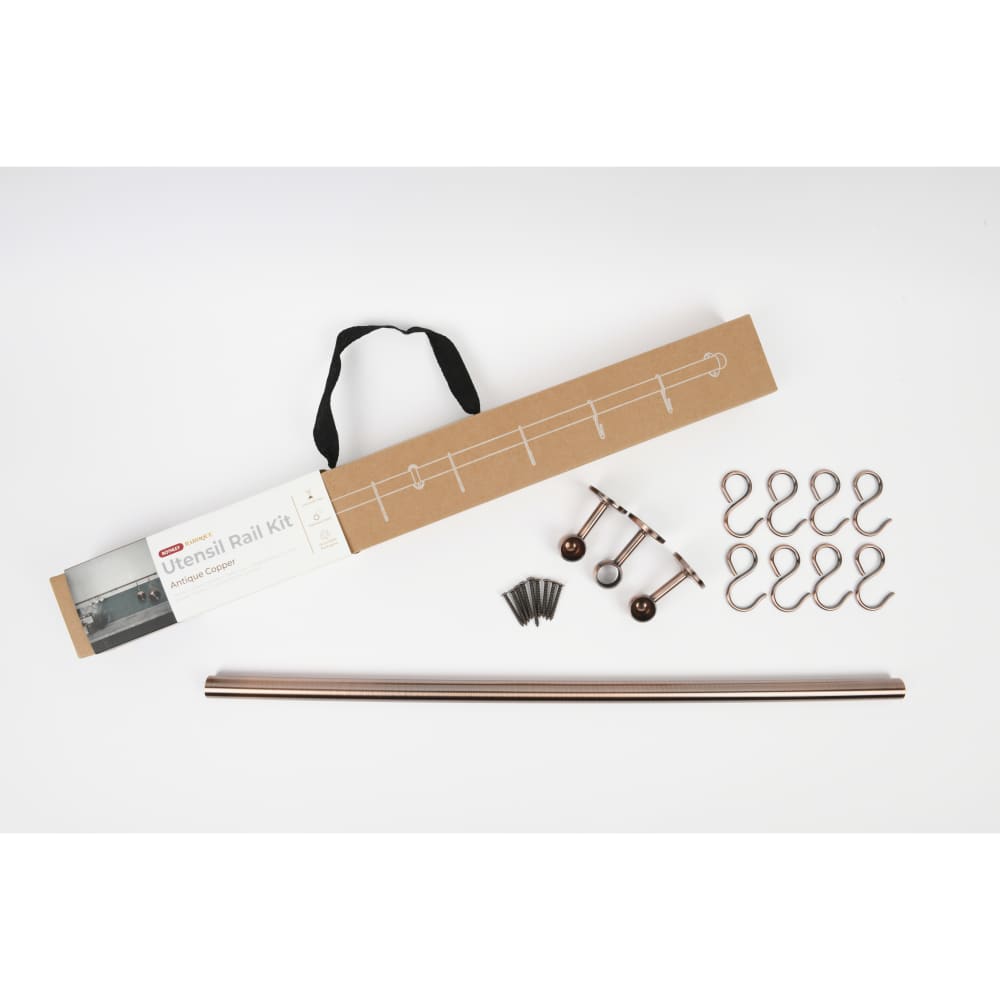 Rothley Kitchen Utensil Rail Kits - 19 x 600mm - Antique Copper