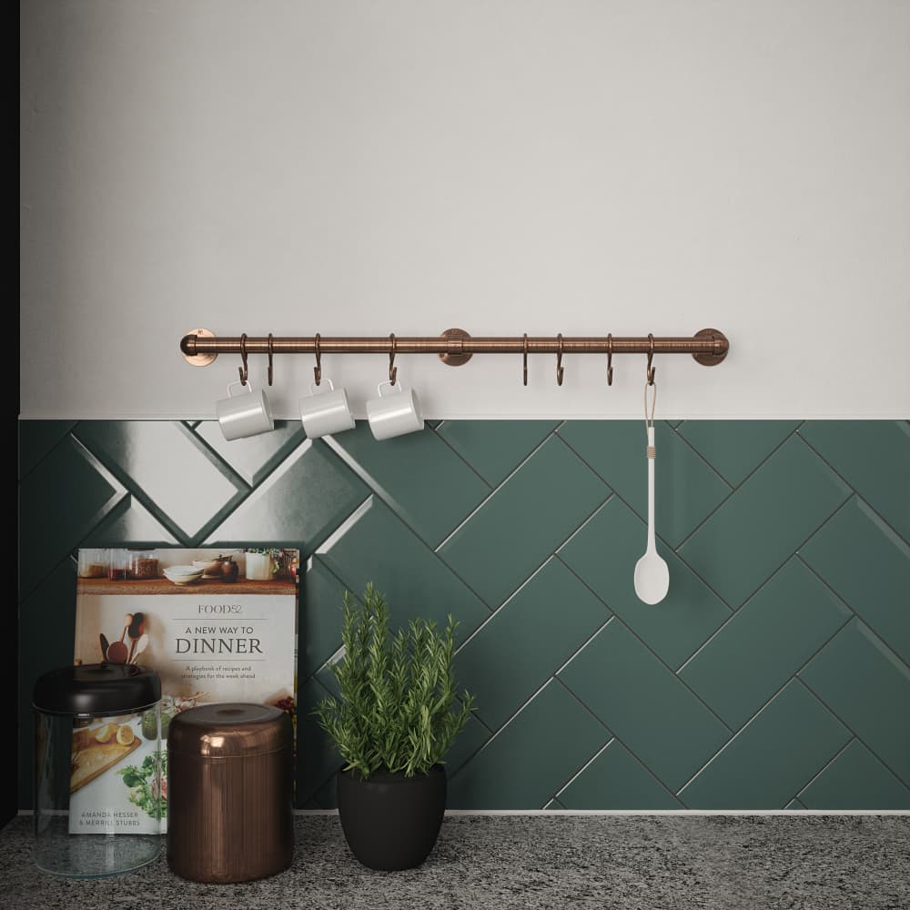 Rothley Kitchen Utensil Rail Kits - 19 x 600mm - Antique Copper