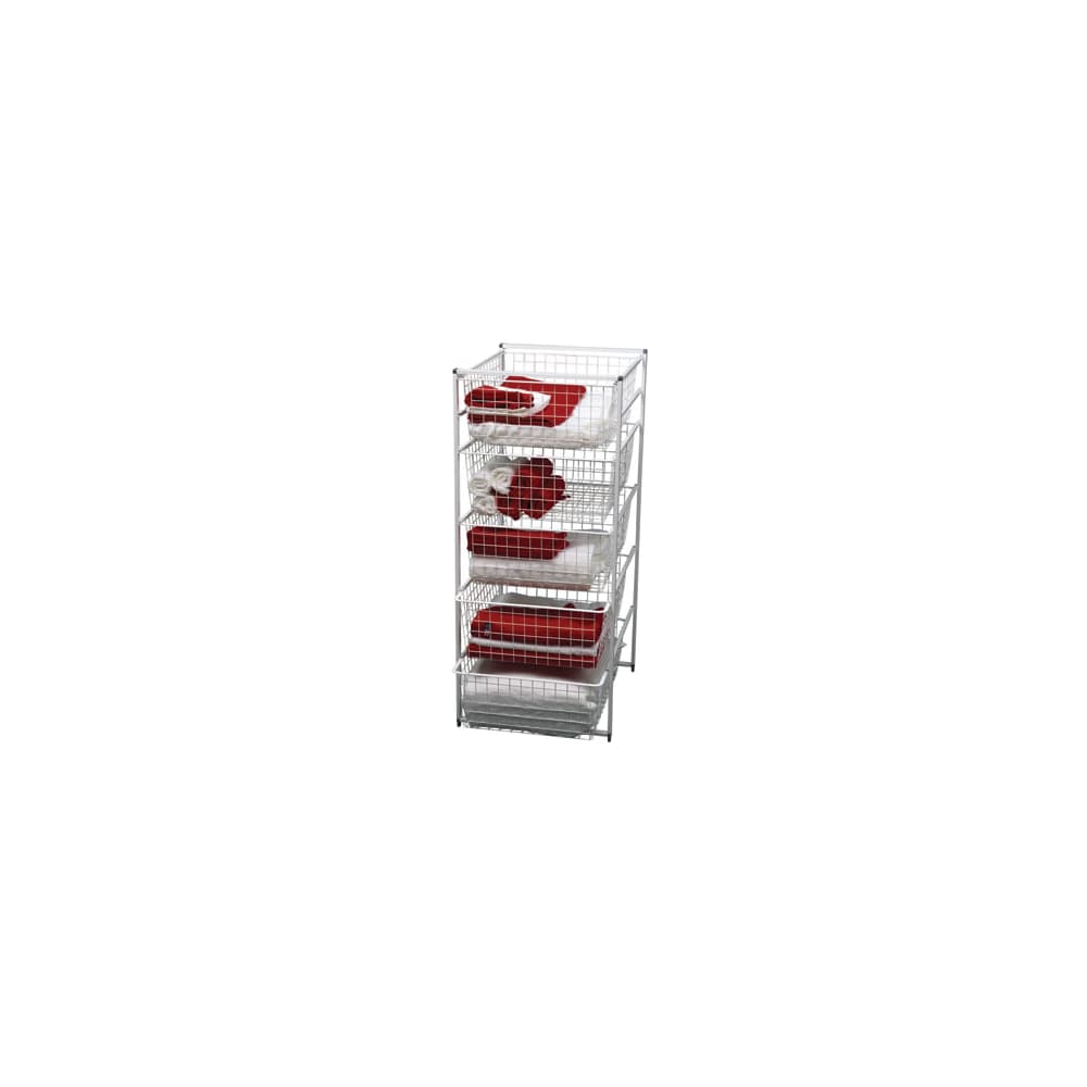 elfa Drawer Basket Tower - 5 x Medium Baskets - 1040 x 450 x 540mm - White