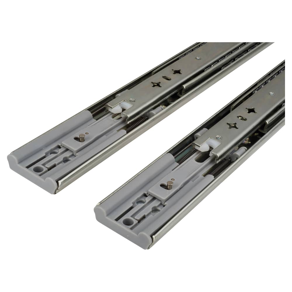 Klug 53mm Ball Bearing Soft Close Drawer Runner - Double Extension - 600mm Length - 80kg - Zinc