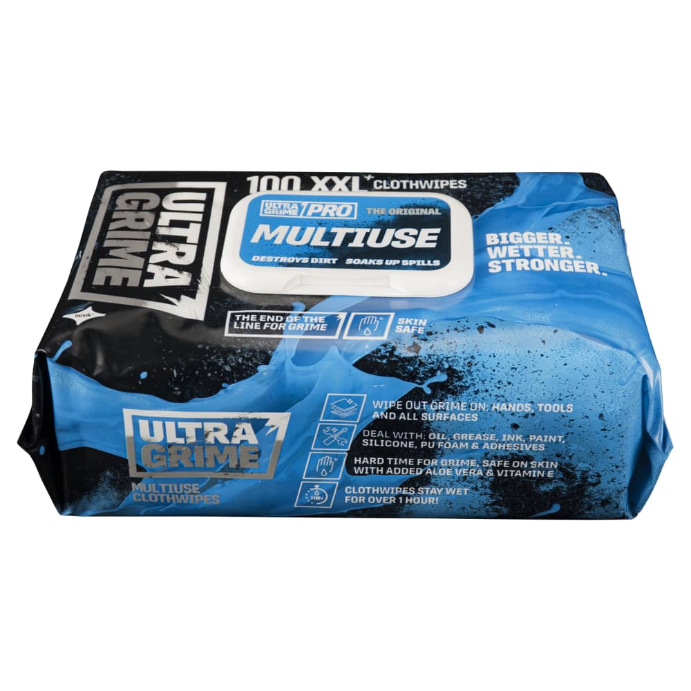 Ultragrime Pro XXL+ Alcohol-Free Multiuse Wipes - Pack of 100