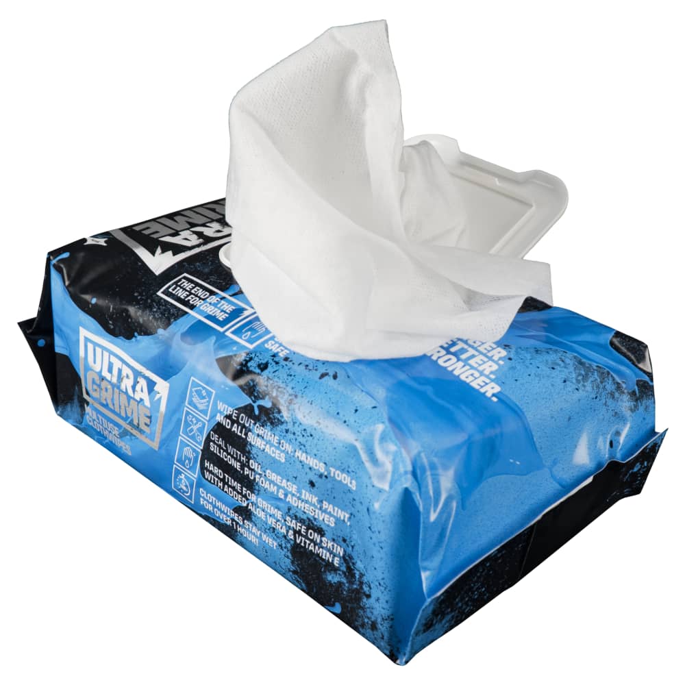 Ultragrime Pro XXL+ Alcohol-Free Multiuse Wipes - Pack of 100