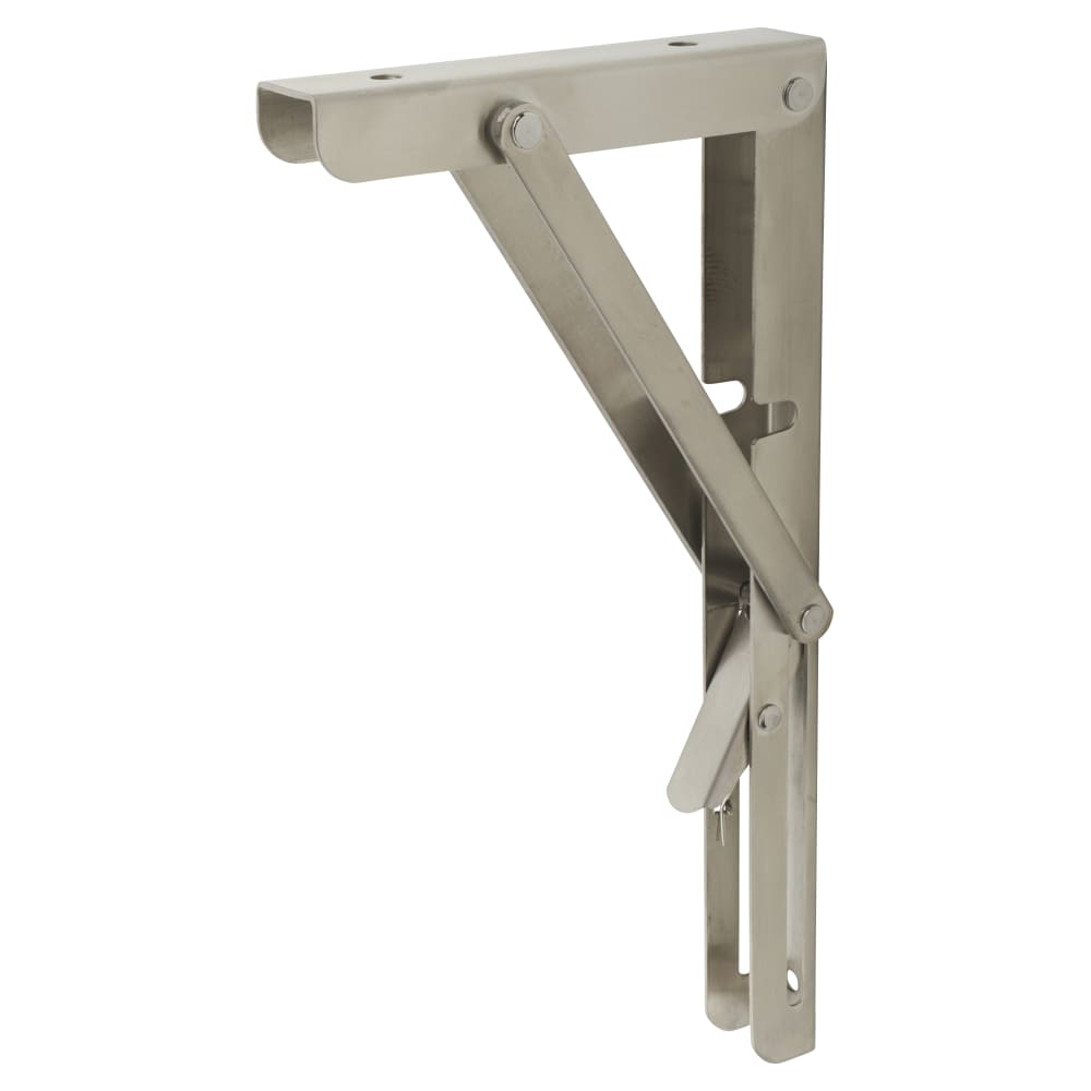Altro Folding Shelf Brackets - 305mm Length - Satin Stainless Steel - Pair