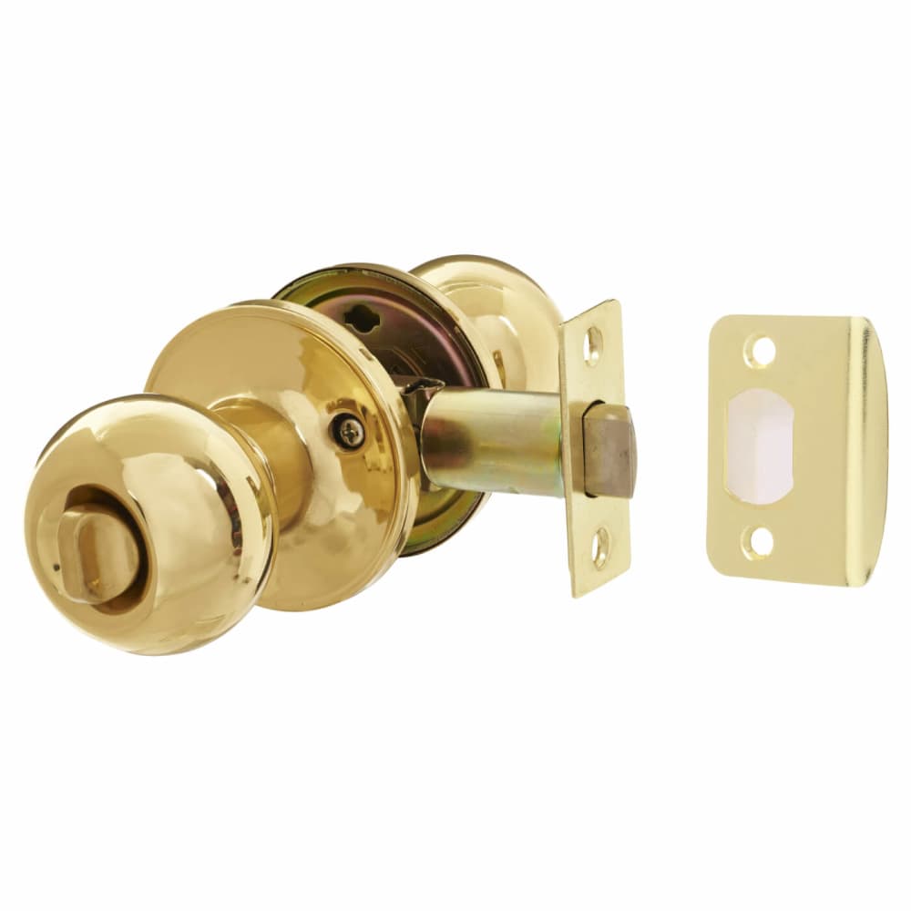 Touchpoint Bala Hotel Mortice Door Knobset - Entrance - 65mm Rose Diameter - Polished Brass