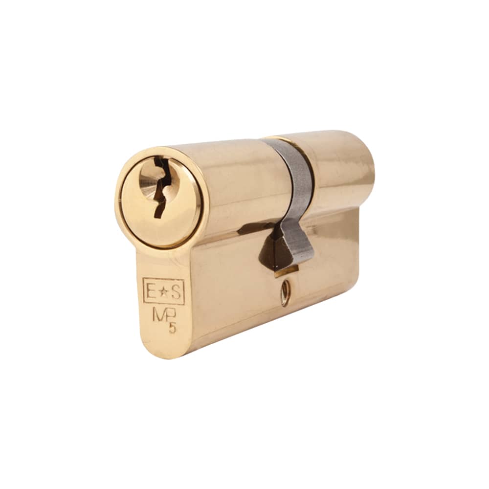 Eurospec 5 Pin 70mm Euro Double Cylinder - 35 + 35mm - Polished Brass - Keyed Alike