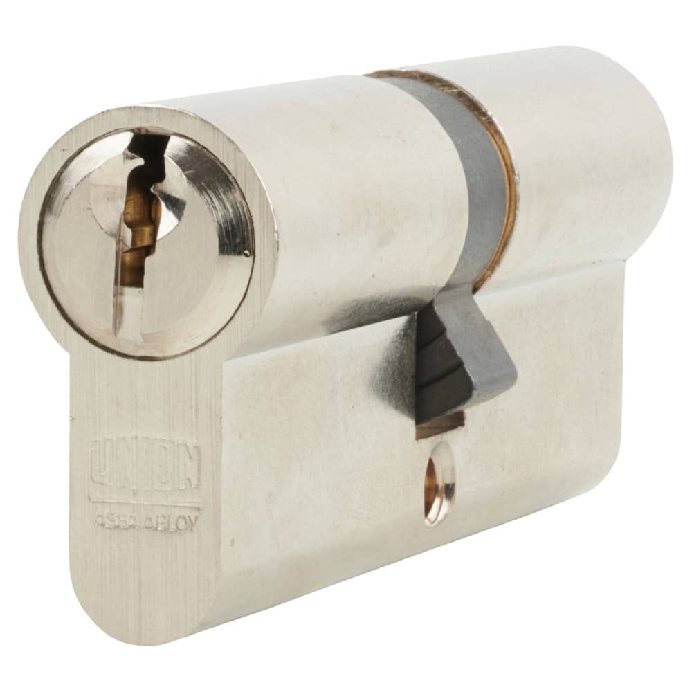 Union 6 Pin 80mm Euro Double Cylinder - 40 + 40mm - Satin Nickel - Keyed to Differ