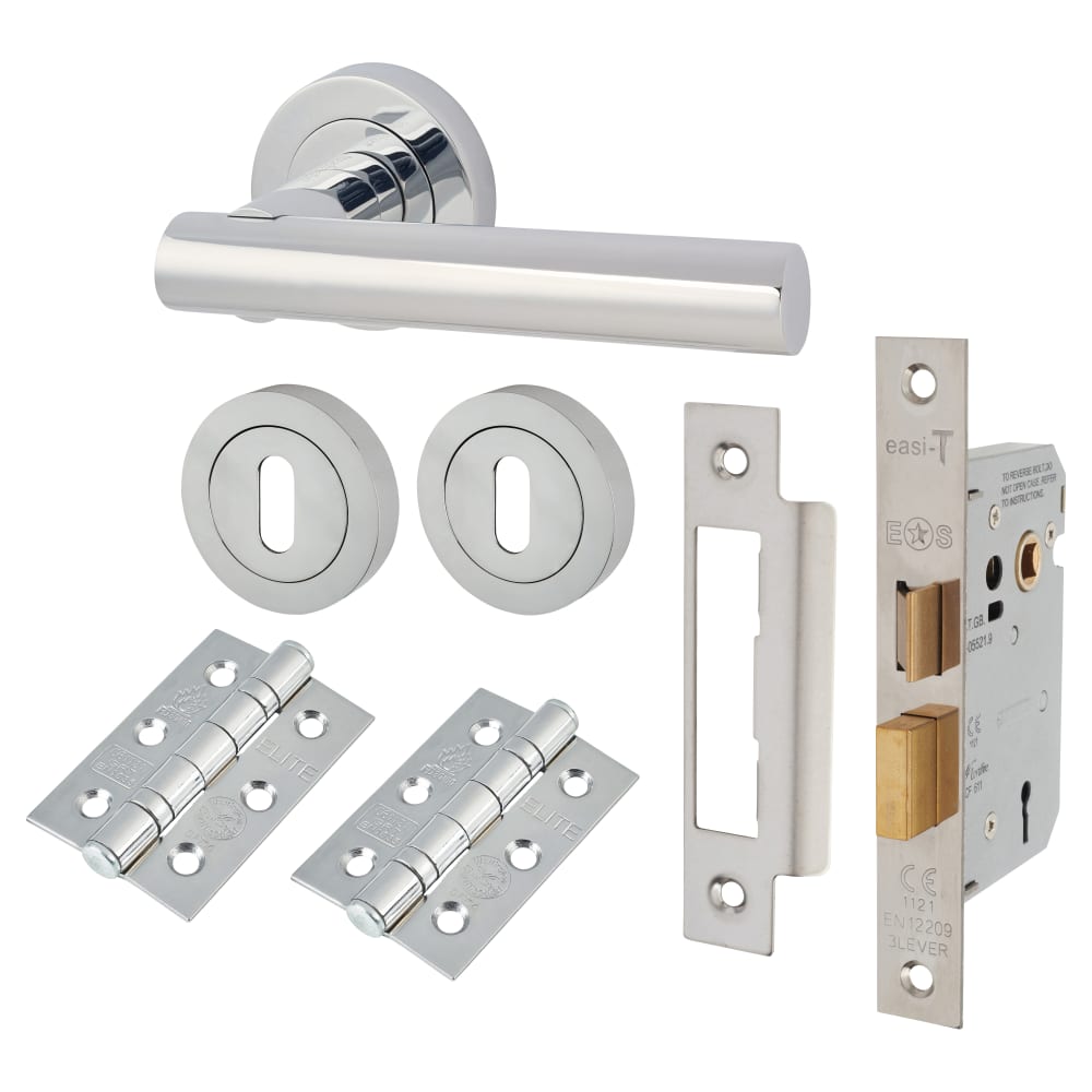 Altro Bella 3 Lever Sashlock Door Handle on Rose Kit - Polished Chrome