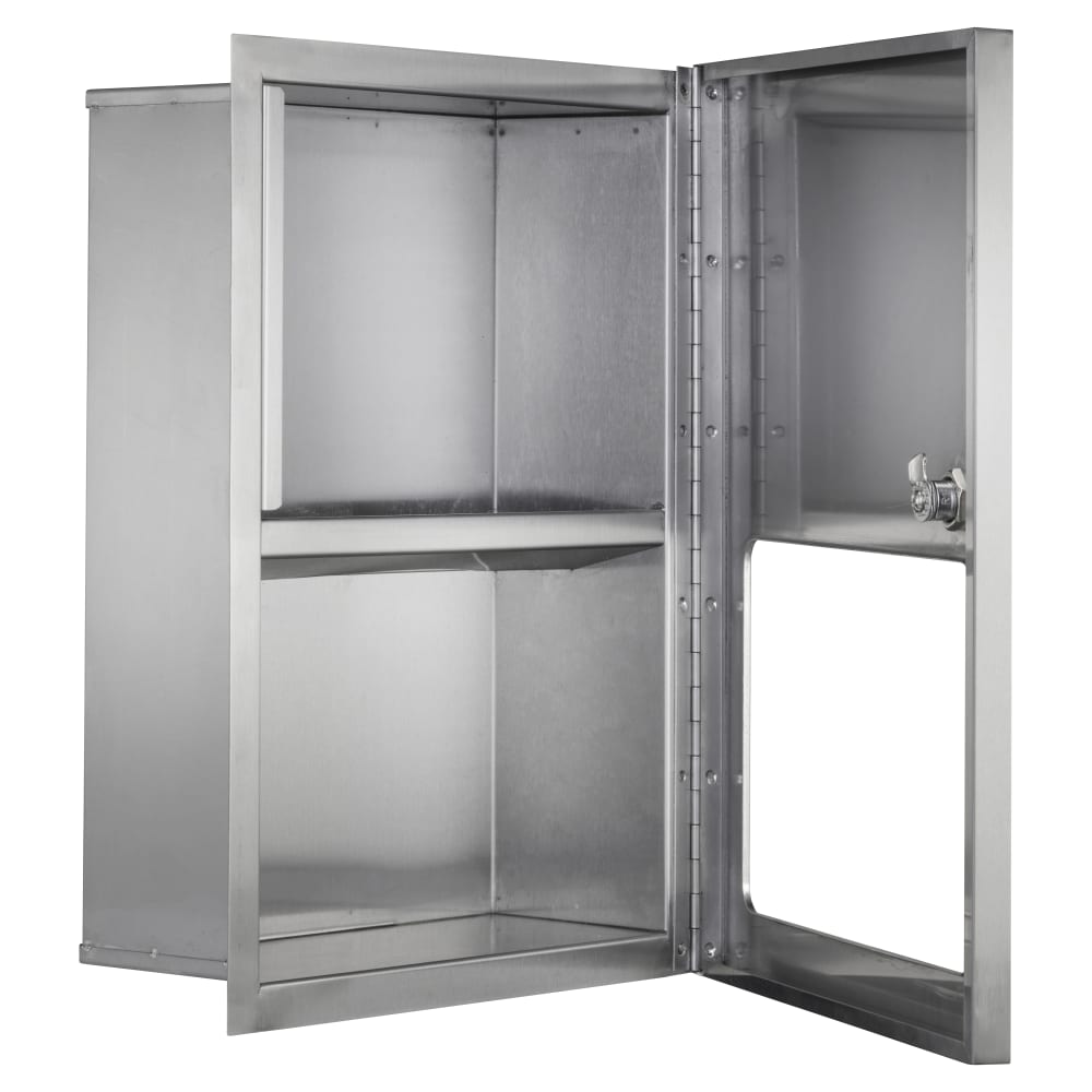 Metlex Kepler Recessed Paper Towel Dispenser - 300 x 116 x 400mm - Brushed Stainless Steel 