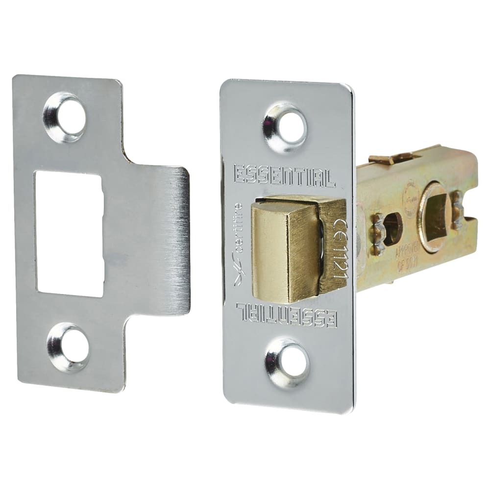 Touchpoint Budget Straight Privacy Door Handle Kit - Short Plate - Polished Chrome
