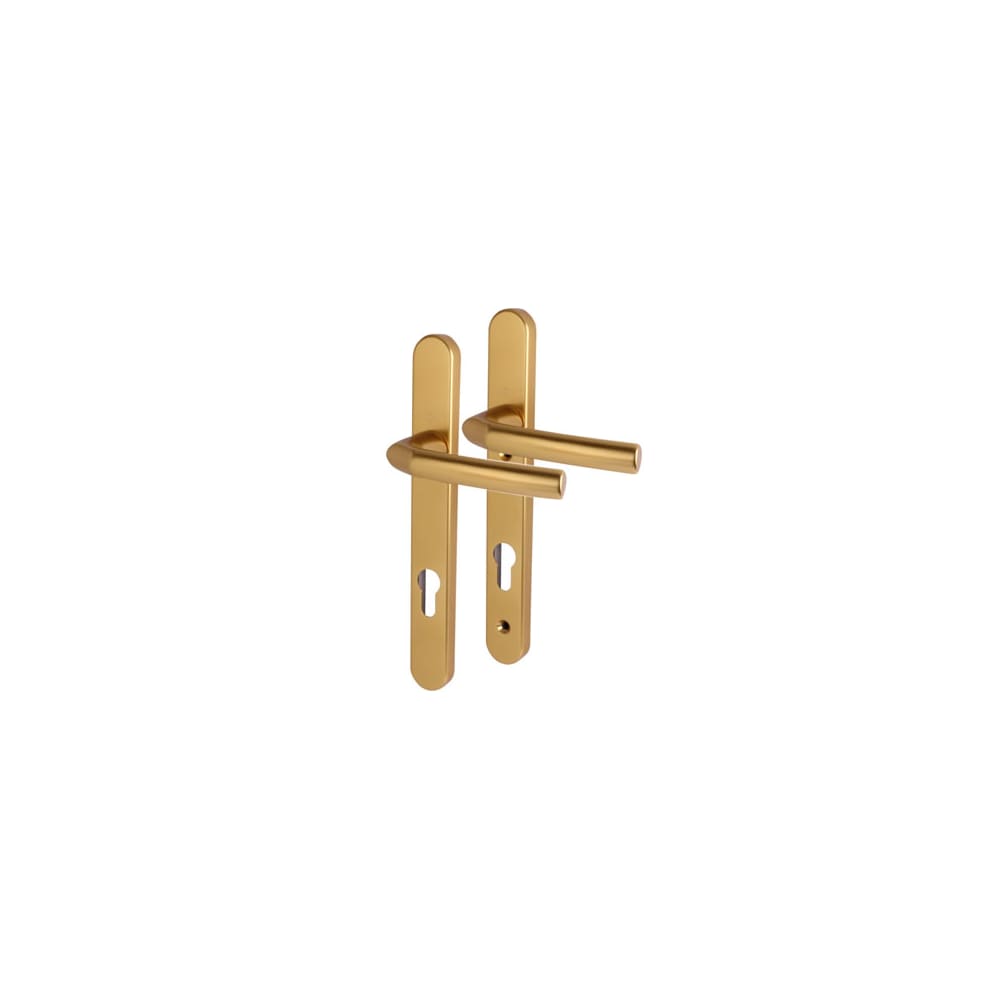 Hoppe Birmingham 1117/3811N uPVC Multipoint Door Handle - Short Plate - 92mm c/c - 44mm door - Gold