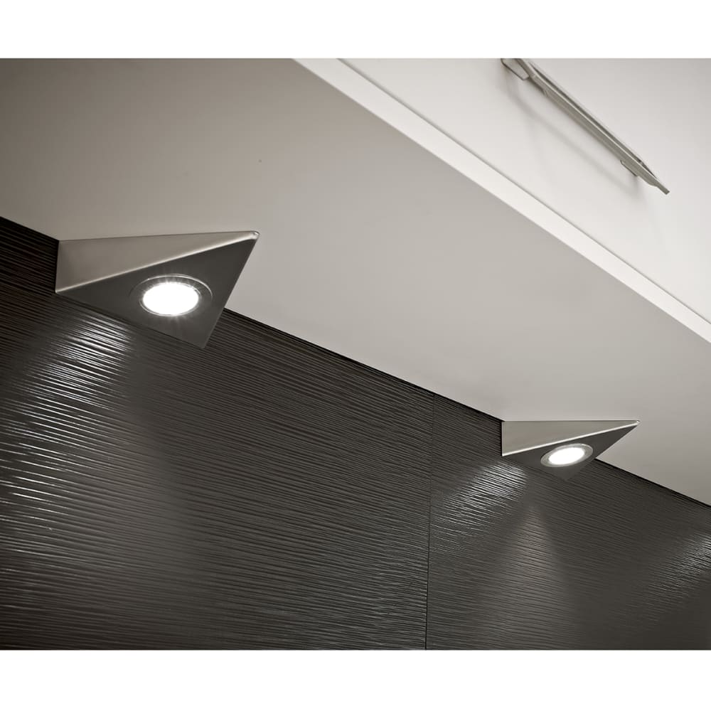 Sensio Bermuda 2W LED Triangle Cabinet Downlight - 3000K/4000K/5000K CCT - Stainless Steel