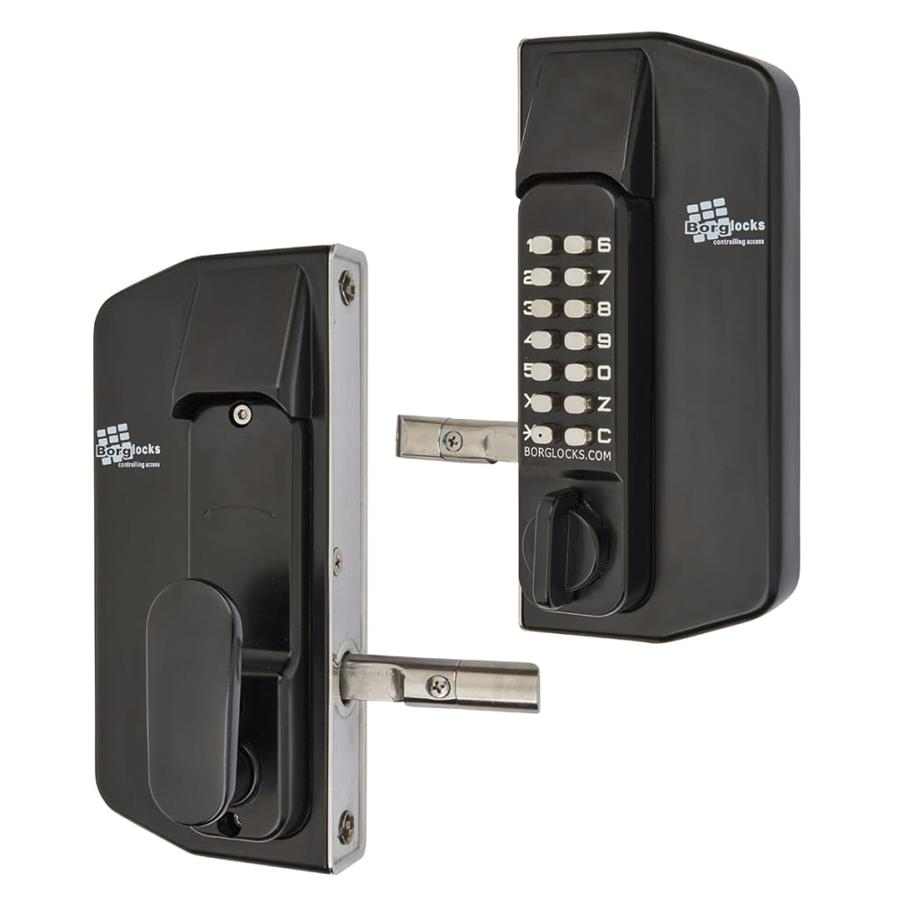 Borg BL3100 External Marine Grade Easicode Pro Push Button Gate Code Lock - Holdback Option - Black