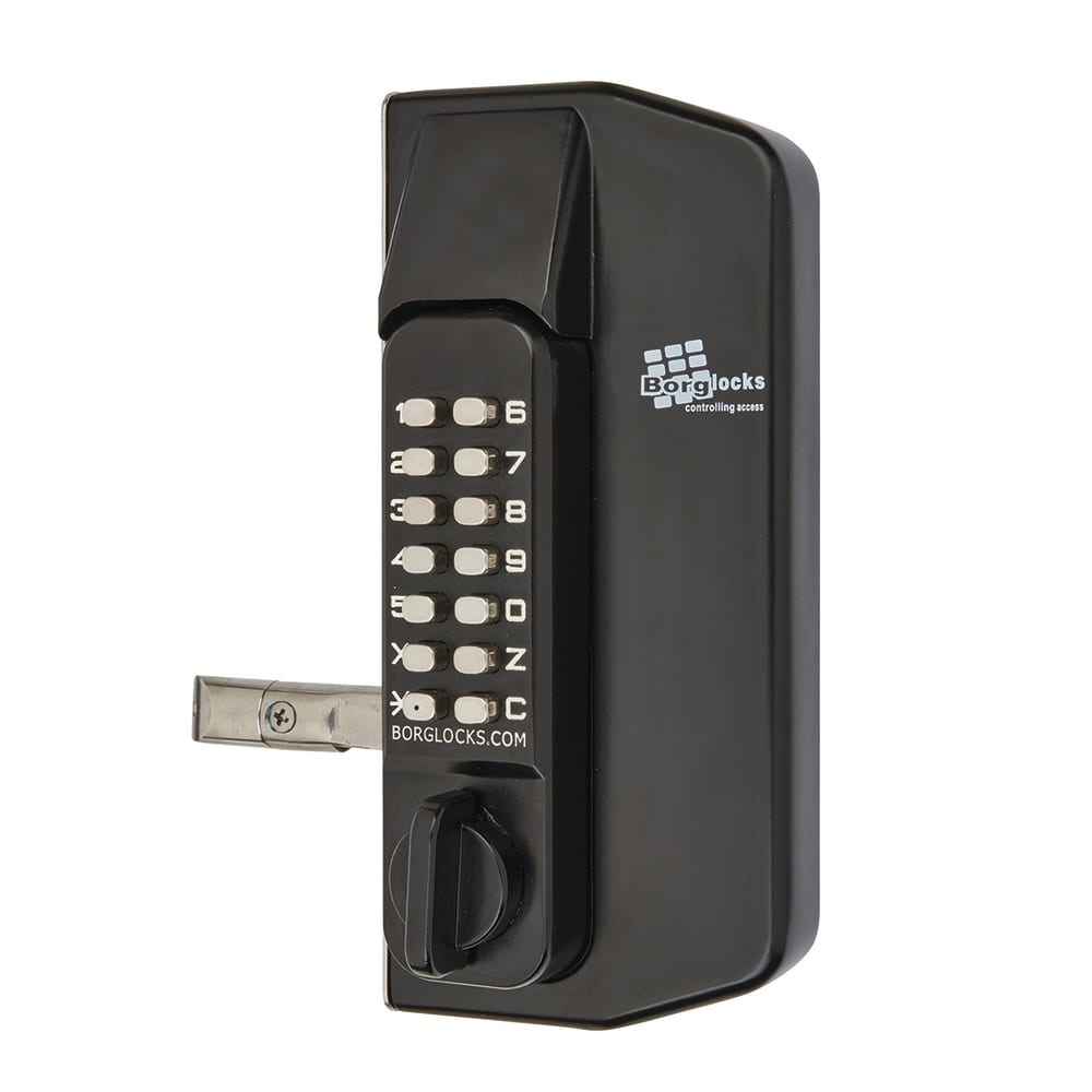 Borg BL3100 External Marine Grade Easicode Pro Push Button Gate Code Lock - Holdback Option - Black