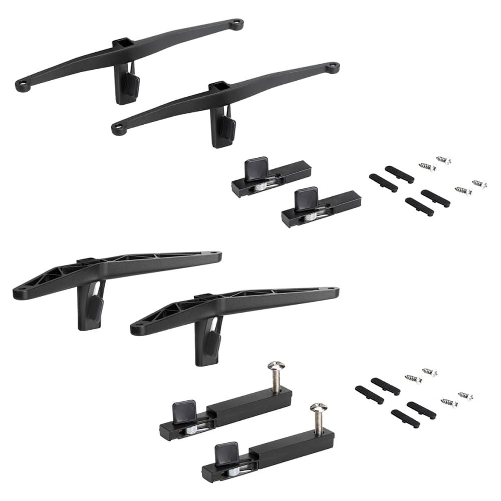 Emuca Zero Bracket Pack - 3 x Wooden Shelf Brackets 1 x Floating Unit Brackets - Black