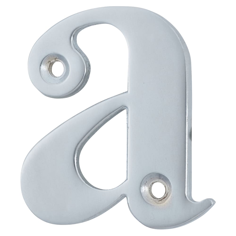 55mm Screw Fix Door Letter - A - Satin Chrome