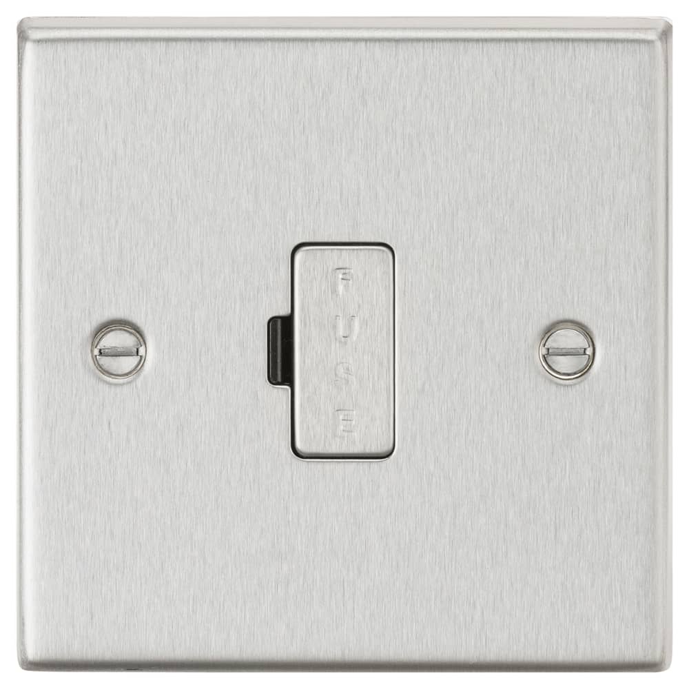 Despatch Spur Knightsbridge 13A 1 Gang Square Edge Unswitched Fused Spur - Brushed ...