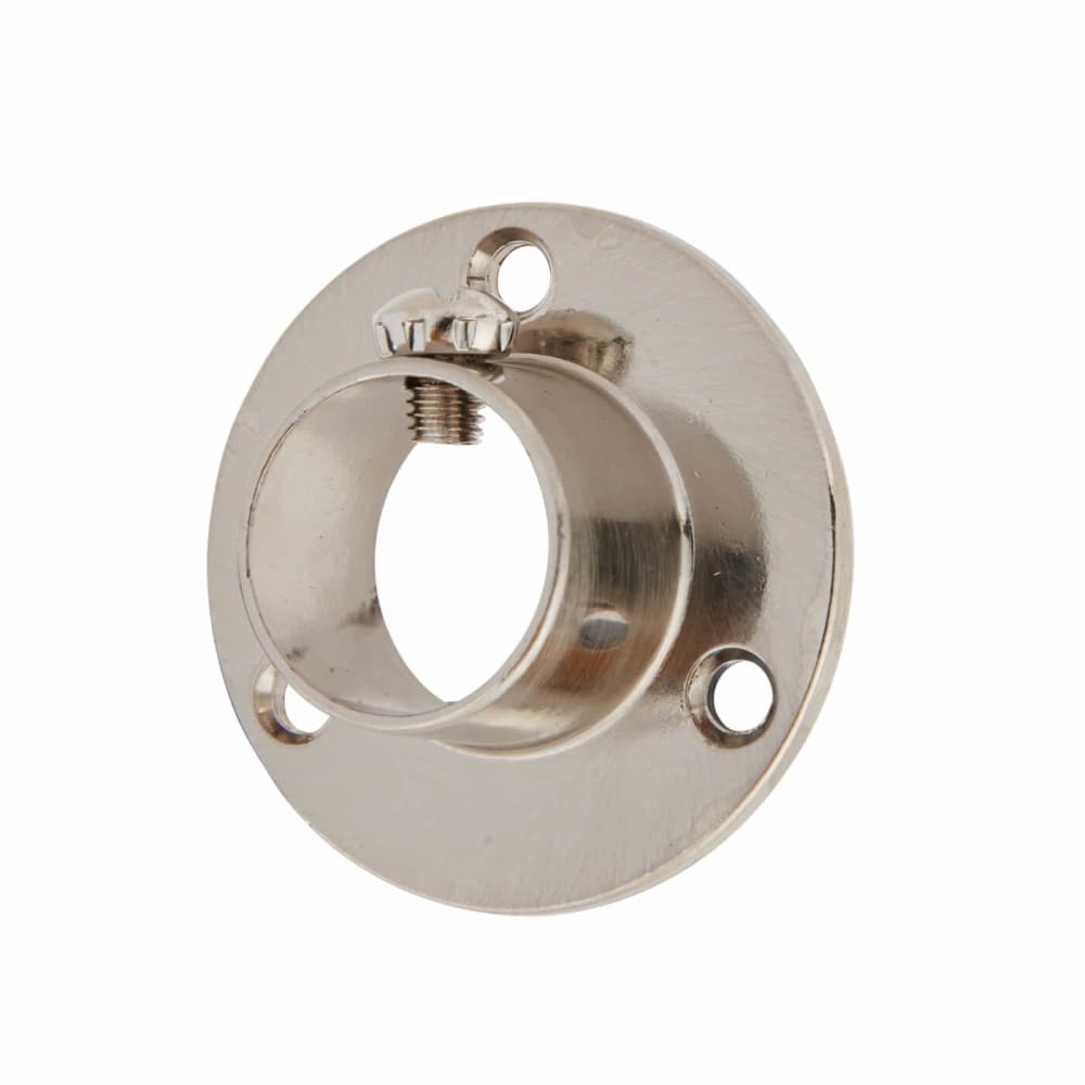 Tube end sockets with locking grubscrew 19mm Brushed Nickel