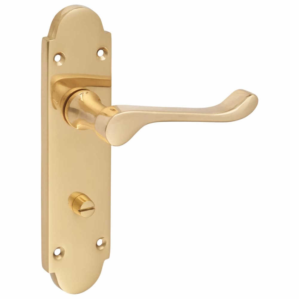 Touchpoint Victorian Summer Door Handle - Bathroom Set - Polished Brass ...