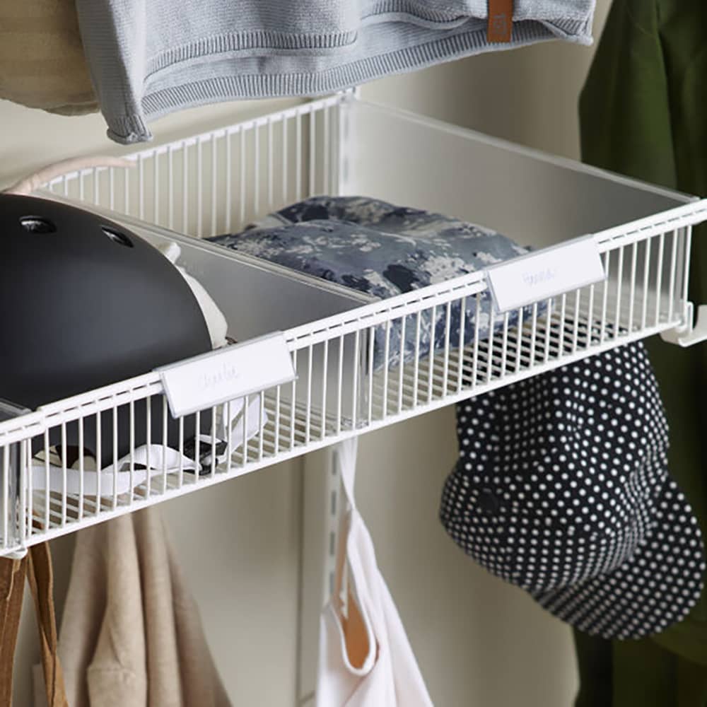 elfa Top Track System - Label Holder for Wire Shelf - 102 x 33mm - Translucent