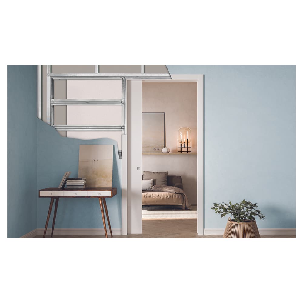 ECLISSE Single Pocket Door Kit - 95mm Finished Wall Thickness - 914 x 1981mm Door Size