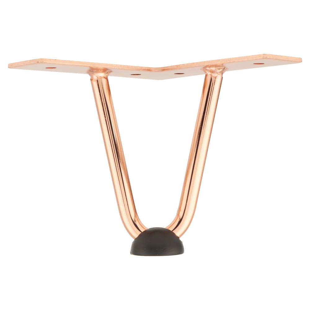 Rothley Hairpin Leg - 2 Pin - 100mm Height - Polished Copper