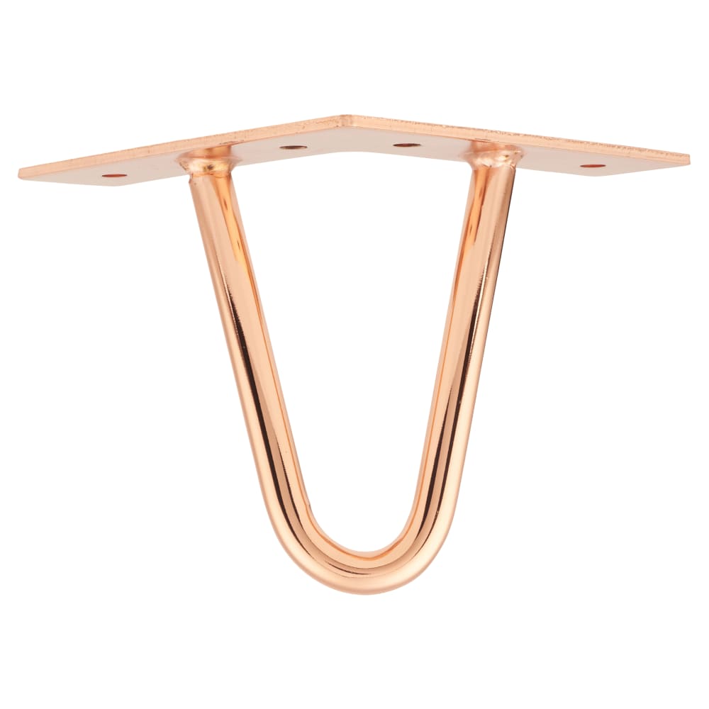 Rothley Hairpin Leg - 2 Pin - 100mm Height - Polished Copper