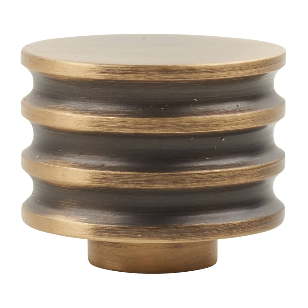 Frelan Hoxton Sturt Round Cabinet Knob - 30mm Diameter - Antique Brass