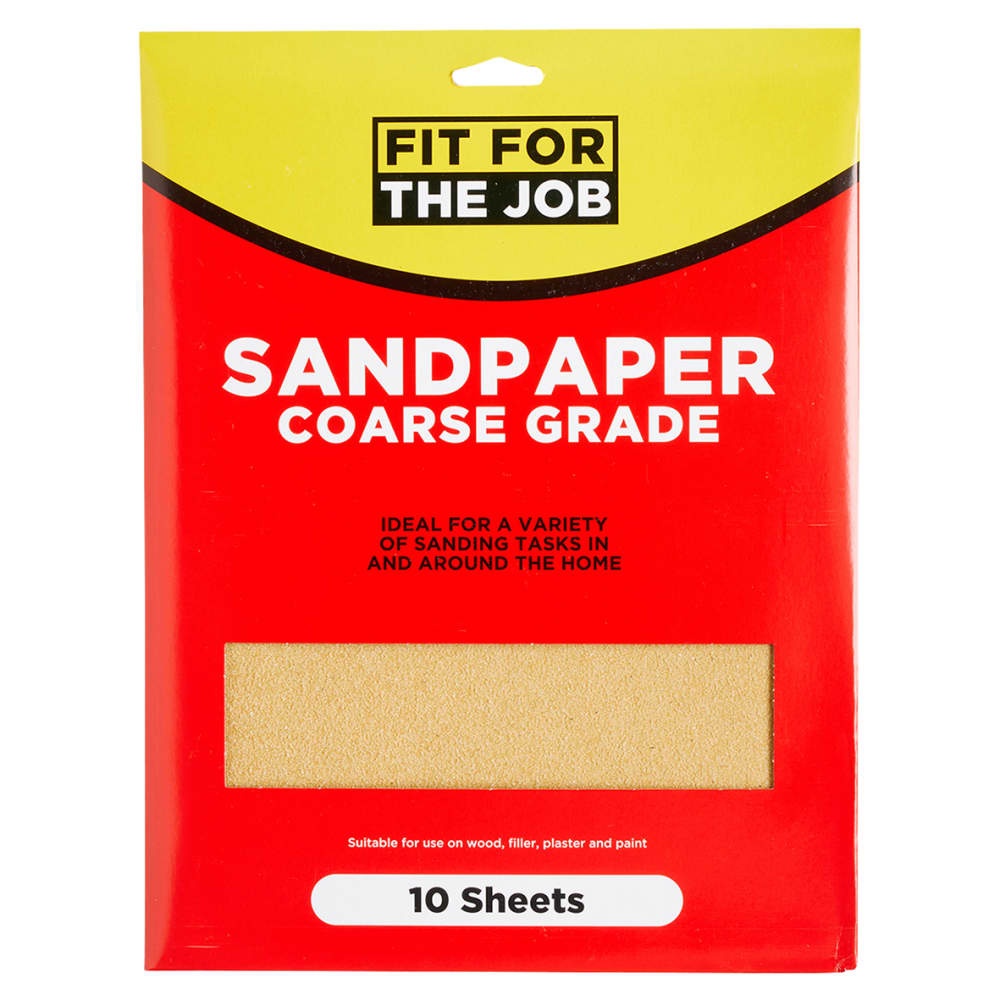 Fit For The Job Coarse Sandpaper Sheets - 230 x 280mm - Grit P60 - Pack of 10