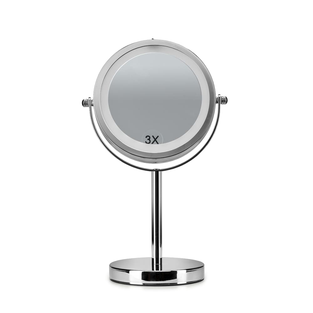 Croydex Freestanding LED 3x Magnifying Bathroom Mirror -300 x 180 x 120mm - Chrome