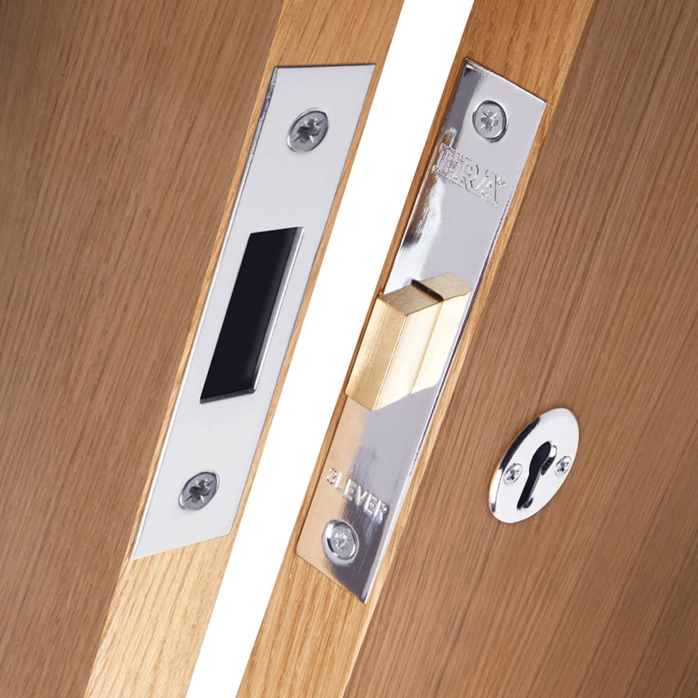 ERA 3 Lever Deadlock - 64mm Case - 44mm Backset - Polished Chrome 