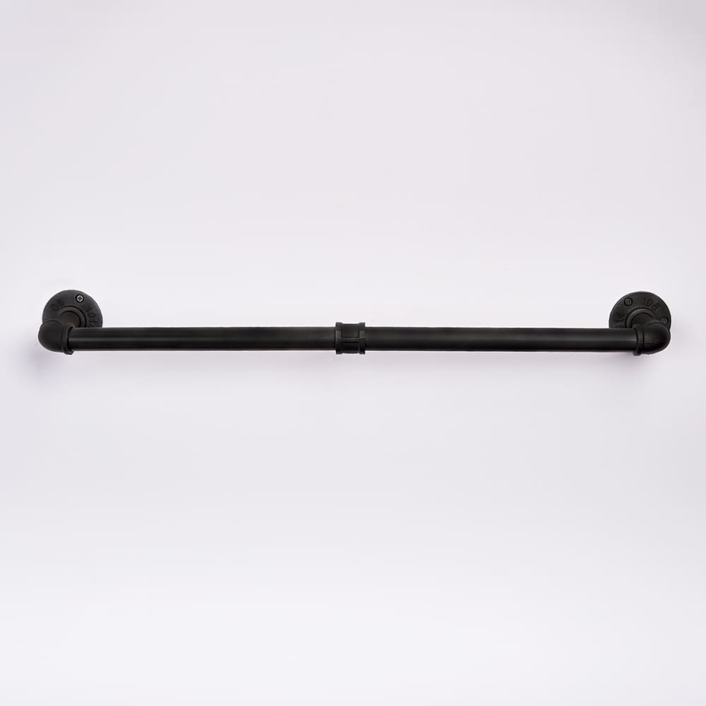 Altro 1/2" Long Pipe Round Towel Rail Kit - Black
