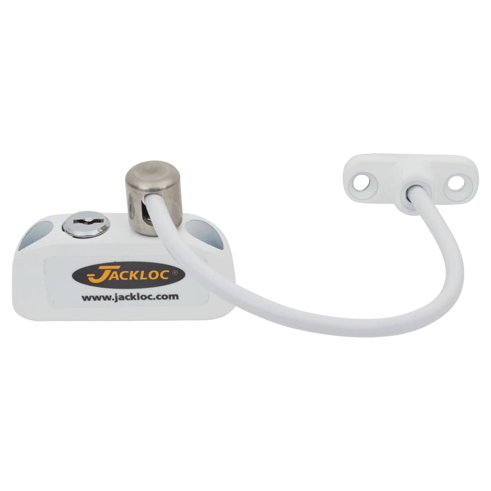 Jackloc Pro-5 Key-Locking Cable Window Restrictor – White 