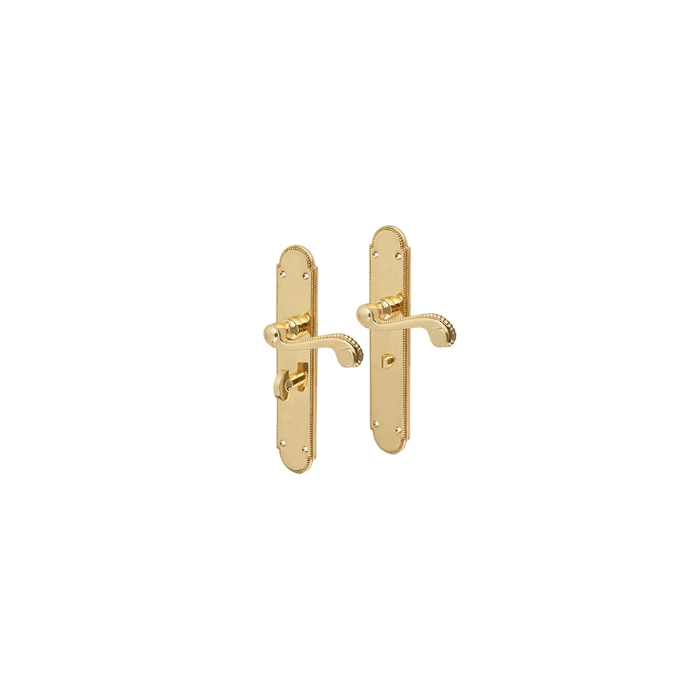 Carlisle Brass Chesham Georgian Bathroom Door Handle - 249 x 50mm - Polished Brass