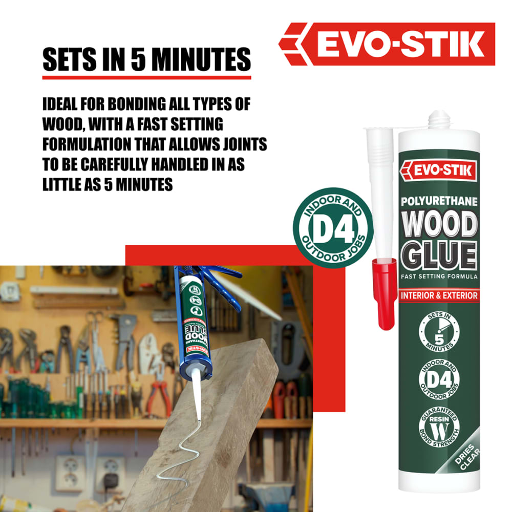 Evo-Stik Polyurethane Wood Adhesive - 310ml - Clear
