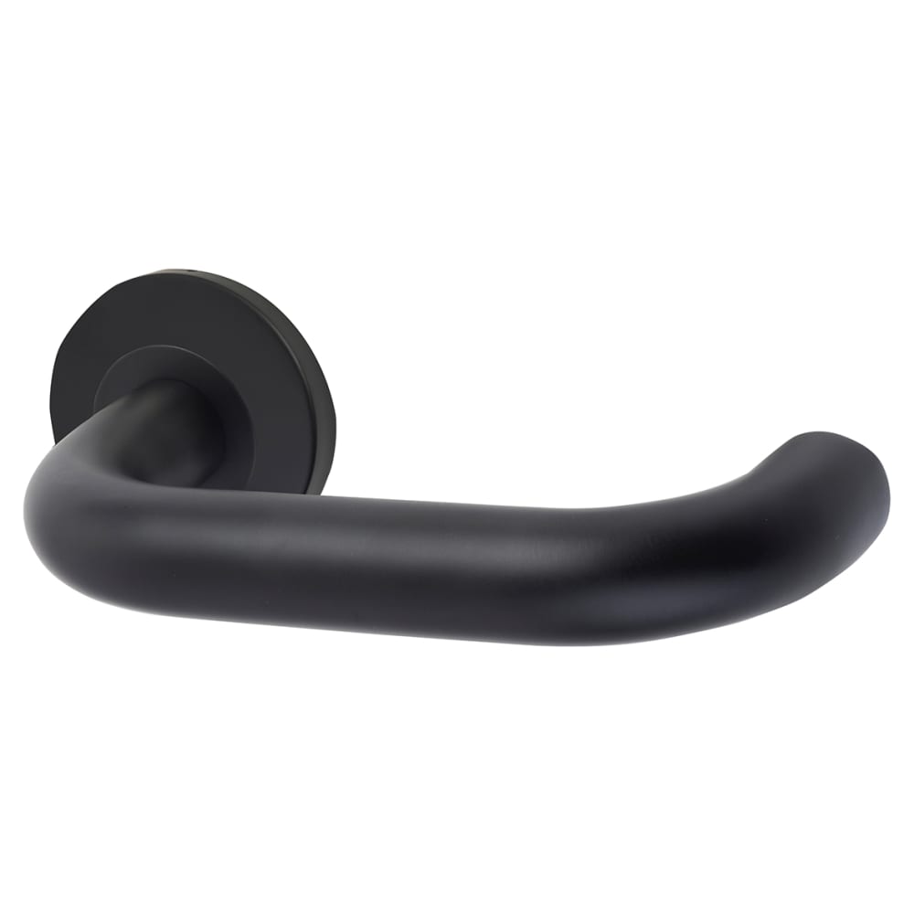 Altro 19mm Return to Door Handle on Rose - Matt Black 