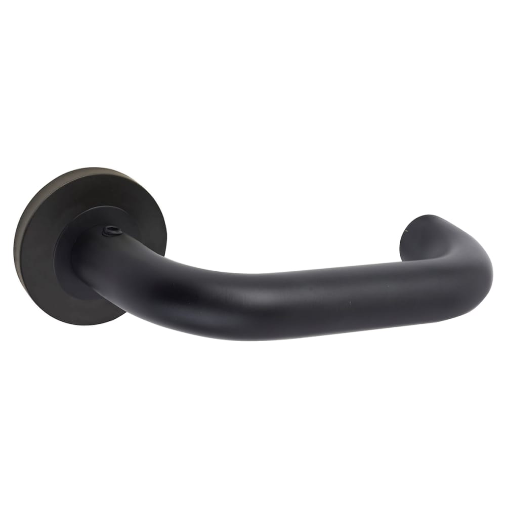 Altro 19mm Return to Door Handle on Rose - Matt Black 