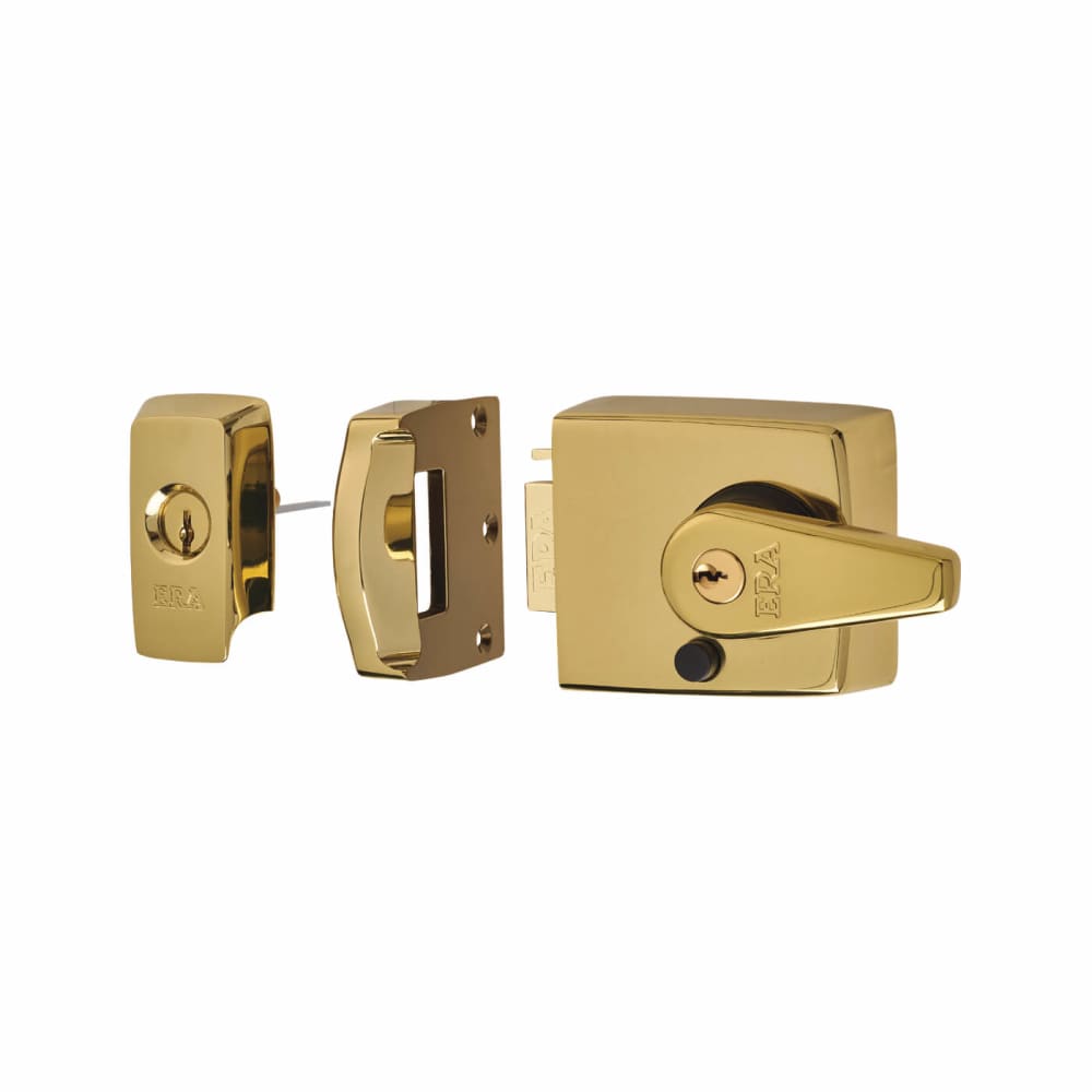 ERA BS3621:2007 Double Locking Nightlatch - 60mm Backset - Polished Brass Case/Cylinder