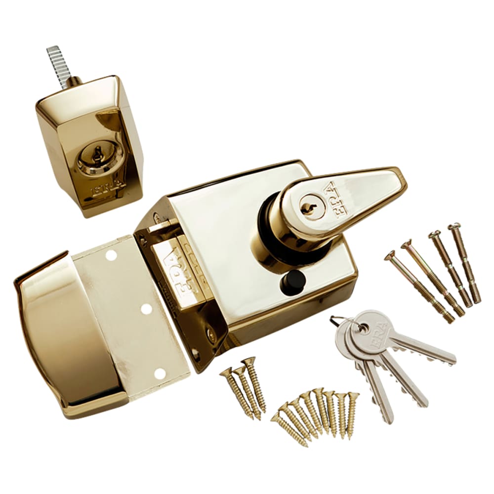 ERA BS3621:2007 Double Locking Nightlatch - 60mm Backset - Polished Brass Case/Cylinder