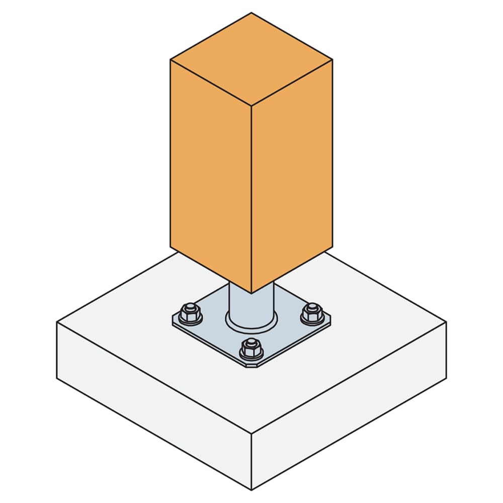 Simpson Strong Tie PPA100 Elevated Post Base for 100-200mm Posts - 100mm Height