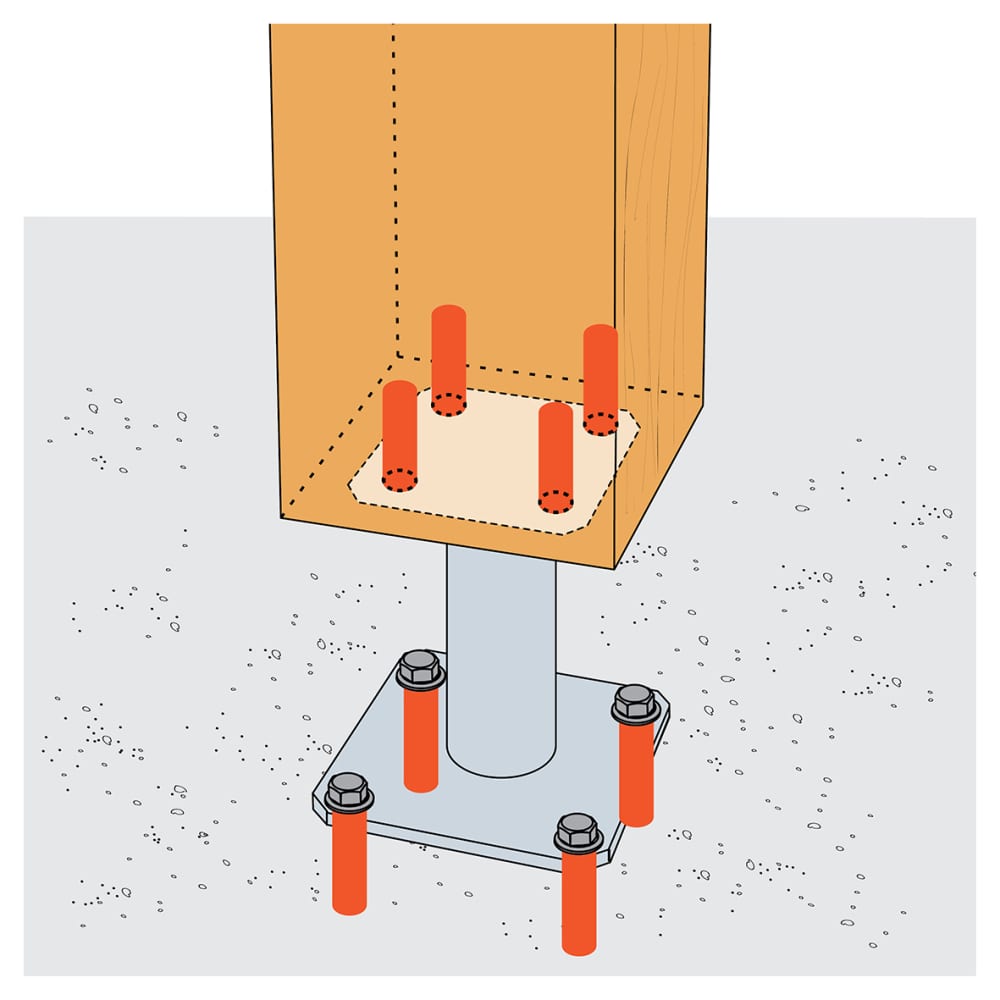 Simpson Strong Tie PPA100 Elevated Post Base for 100-200mm Posts - 100mm Height