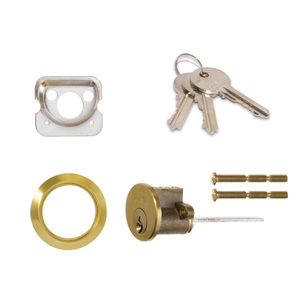 ERA 5 Pin Replacement Rim Cylinder - Polished Brass - Keyed to Differ