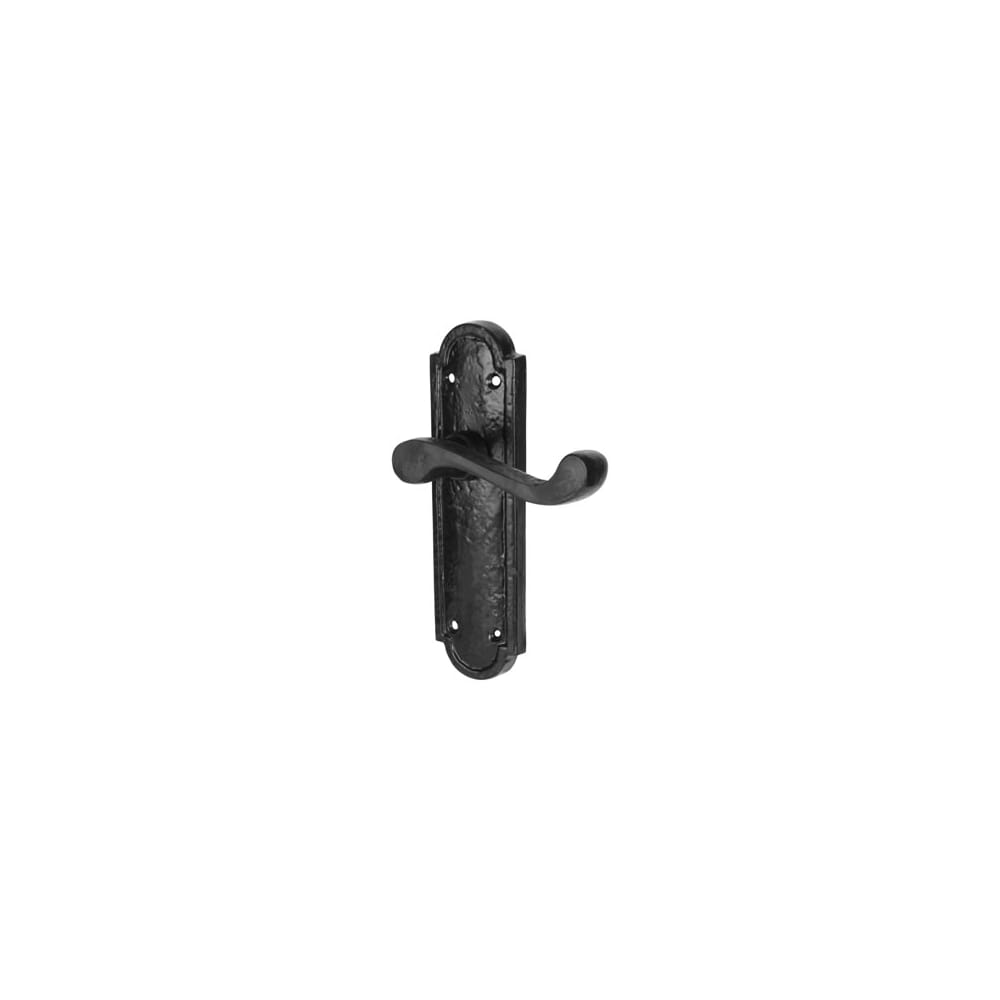Olde Forge Turnberry Latch Door Handle - 170 x 45mm - Antique Black Iron