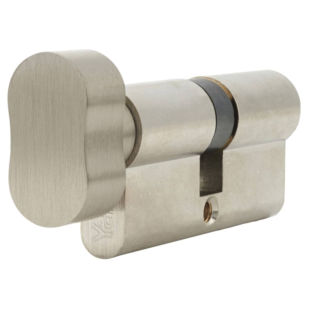 Yale 6 Pin 70mm Euro Thumbturn Cylinder - 35mm Turn + 35mm - Satin Nickel - Keyed to Differ
