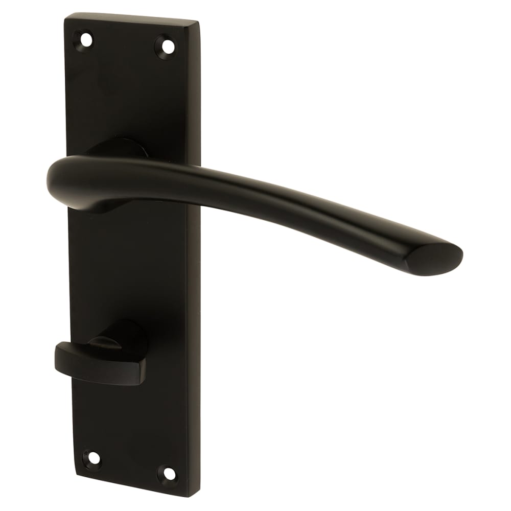 Touchpoint Rimini Bathroom Door Handle - 151 x 42mm - Matt Black