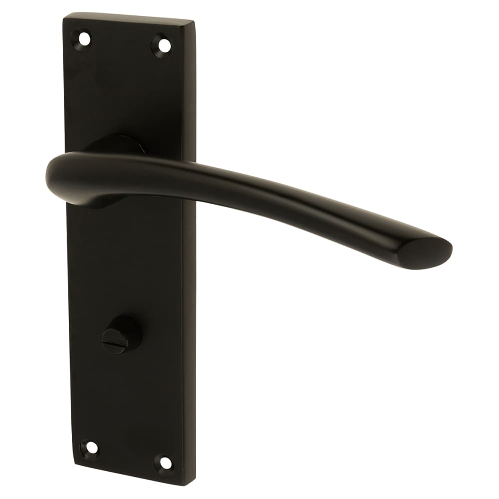 Touchpoint Rimini Bathroom Door Handle - 151 x 42mm - Matt Black