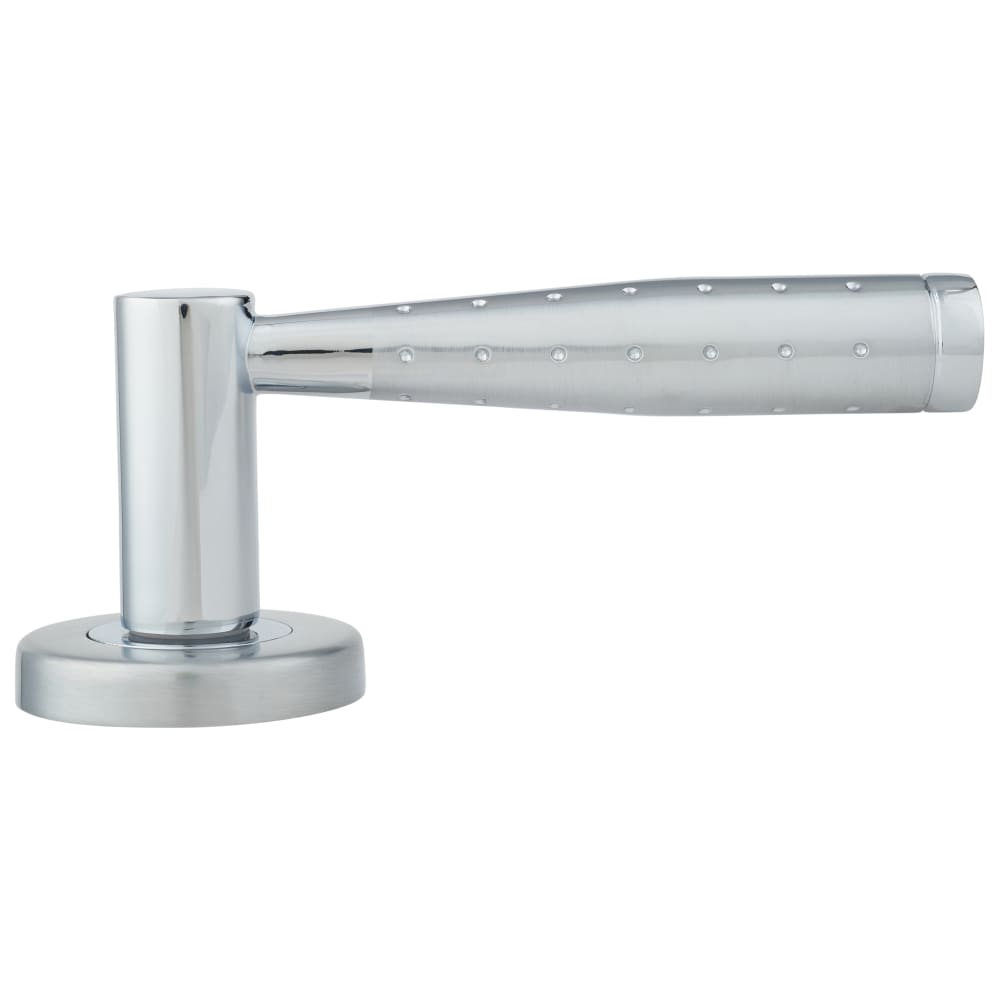 M Marcus Roda Latch Door Handle on Rose Kit - Satin/Polished Chrome