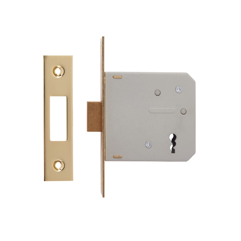 ERA 3 Lever Deadlock - 76mm Case - 56mm Backset - Polished Brass