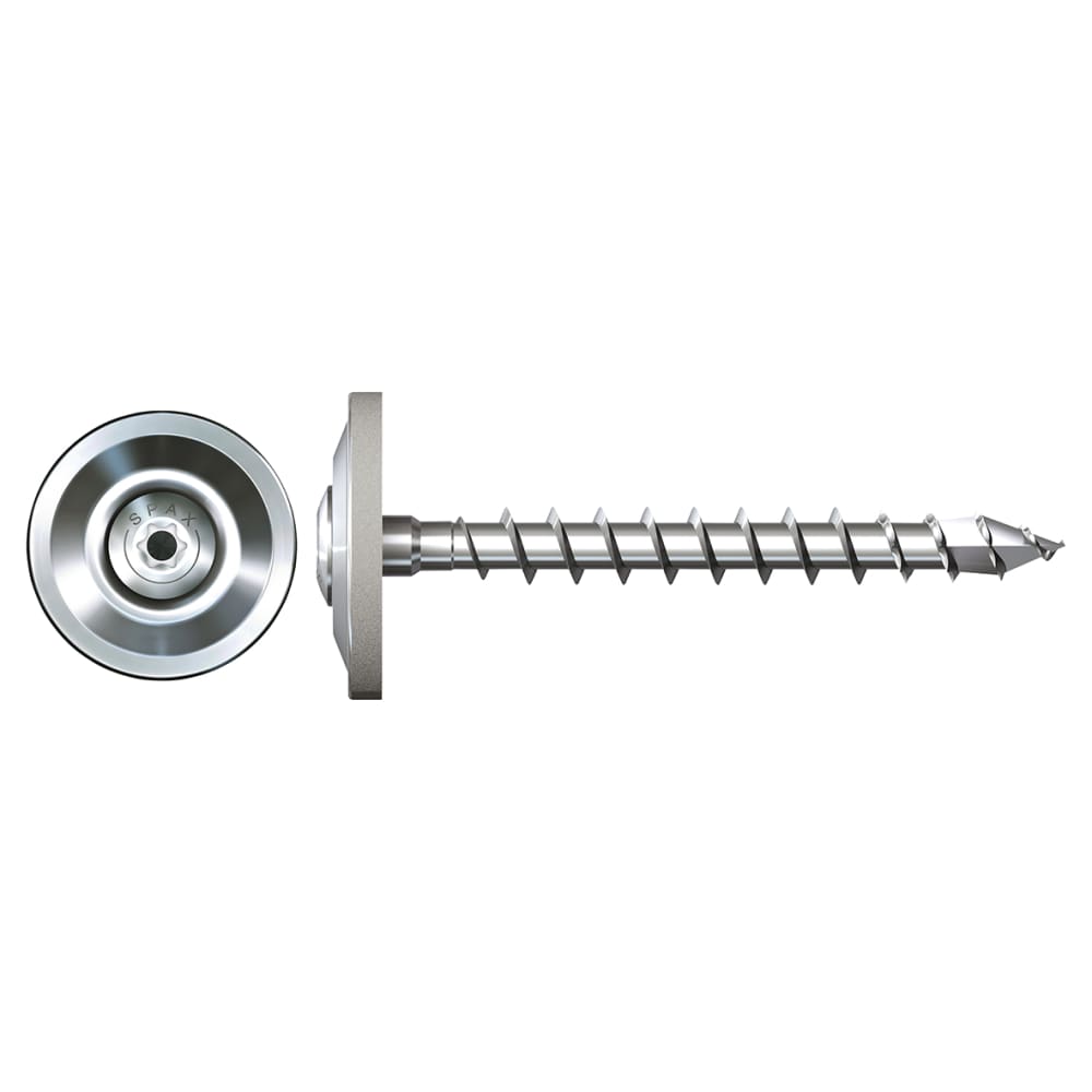 SPAX Raised Countersunk T-Star Plus Sealing Screw - 4.5 x 25mm - A2 Stainless Steel - Pack of 75